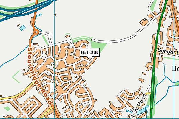 B61 0UN map - OS VectorMap District (Ordnance Survey)