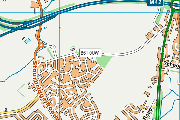 B61 0UW map - OS VectorMap District (Ordnance Survey)