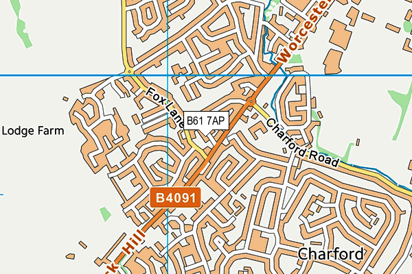 B61 7AP map - OS VectorMap District (Ordnance Survey)