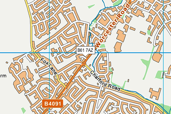 B61 7AZ map - OS VectorMap District (Ordnance Survey)