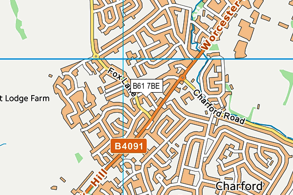 B61 7BE map - OS VectorMap District (Ordnance Survey)