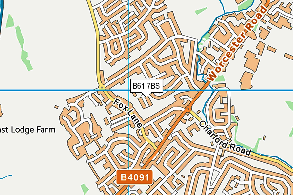 Millfields First School map (B61 7BS) - OS VectorMap District (Ordnance Survey)
