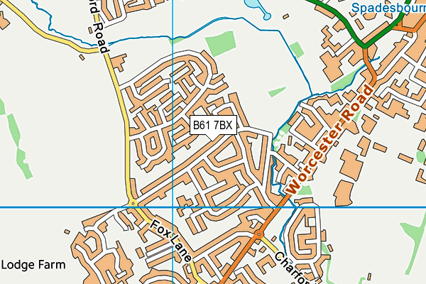 B61 7BX map - OS VectorMap District (Ordnance Survey)