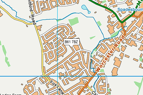 B61 7BZ map - OS VectorMap District (Ordnance Survey)