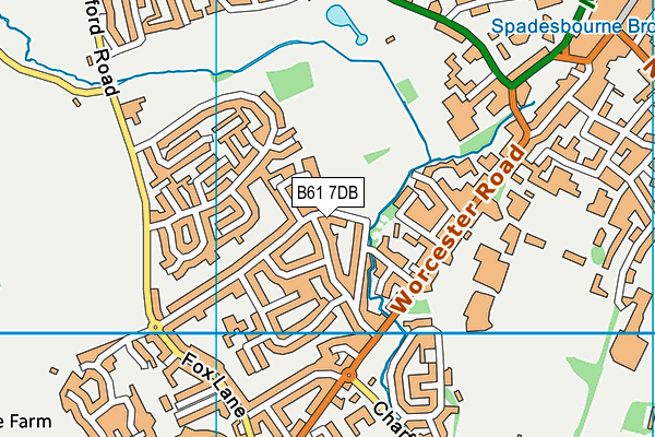 B61 7DB map - OS VectorMap District (Ordnance Survey)