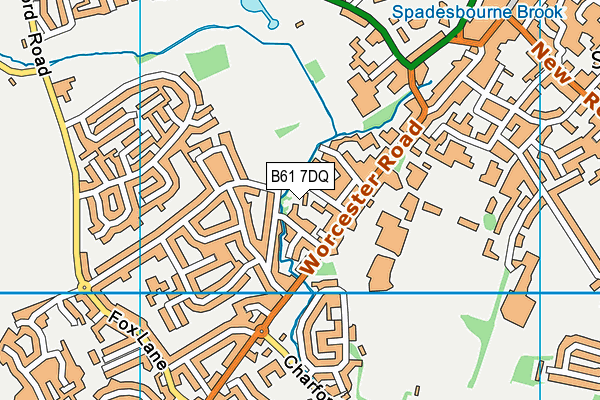 B61 7DQ map - OS VectorMap District (Ordnance Survey)