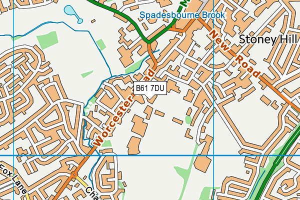 Bromsgrove School map (B61 7DU) - OS VectorMap District (Ordnance Survey)