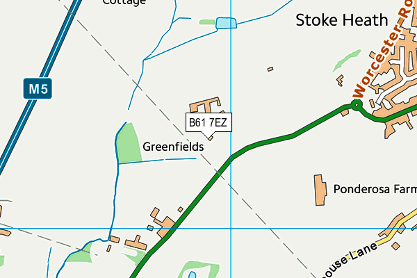 B61 7EZ map - OS VectorMap District (Ordnance Survey)