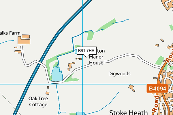 B61 7HA map - OS VectorMap District (Ordnance Survey)