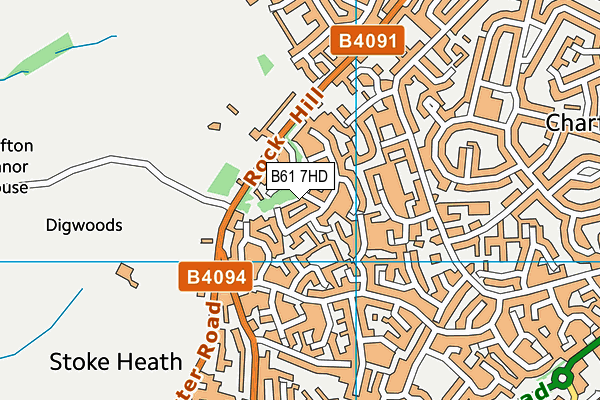 B61 7HD map - OS VectorMap District (Ordnance Survey)