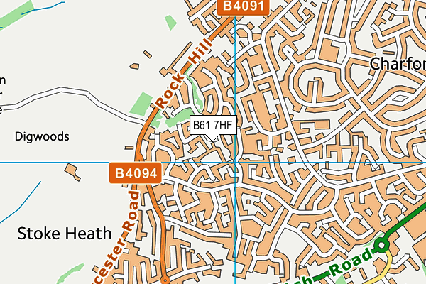 B61 7HF map - OS VectorMap District (Ordnance Survey)