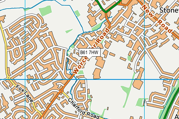 B61 7HW map - OS VectorMap District (Ordnance Survey)