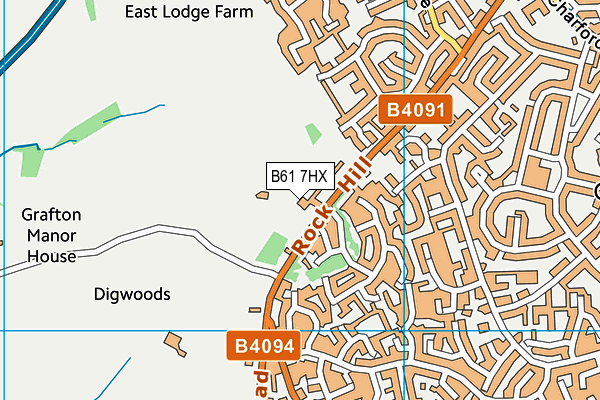 B61 7HX map - OS VectorMap District (Ordnance Survey)