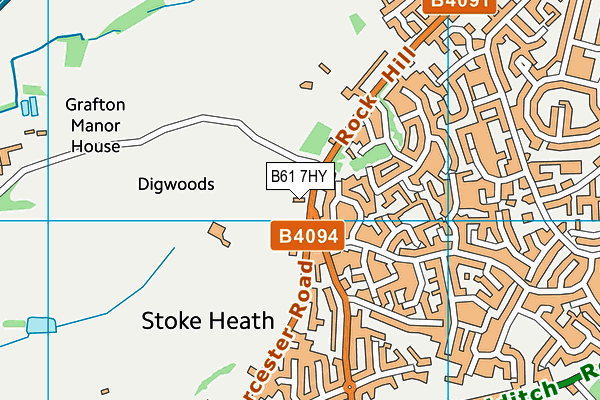 B61 7HY map - OS VectorMap District (Ordnance Survey)