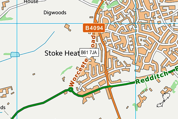 B61 7JA map - OS VectorMap District (Ordnance Survey)