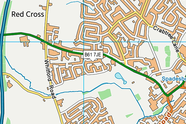 B61 7JE map - OS VectorMap District (Ordnance Survey)