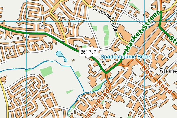 Sanders Park map (B61 7JP) - OS VectorMap District (Ordnance Survey)