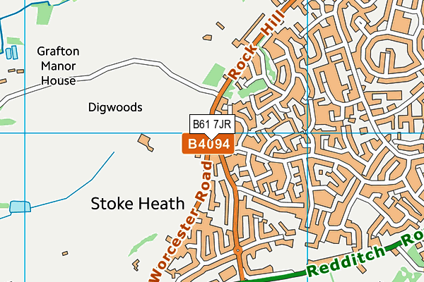 B61 7JR map - OS VectorMap District (Ordnance Survey)