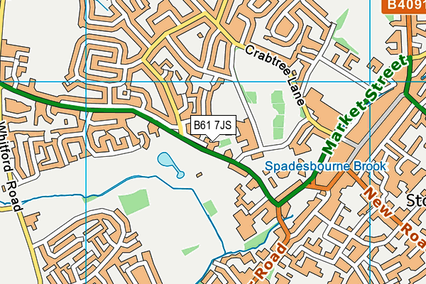 B61 7JS map - OS VectorMap District (Ordnance Survey)