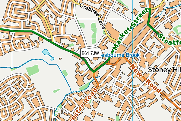 B61 7JW map - OS VectorMap District (Ordnance Survey)