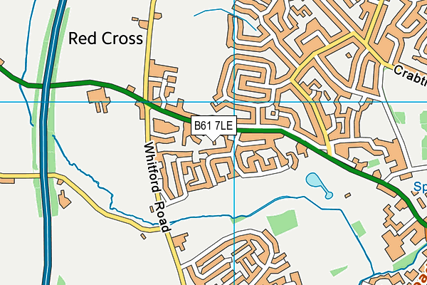 B61 7LE map - OS VectorMap District (Ordnance Survey)