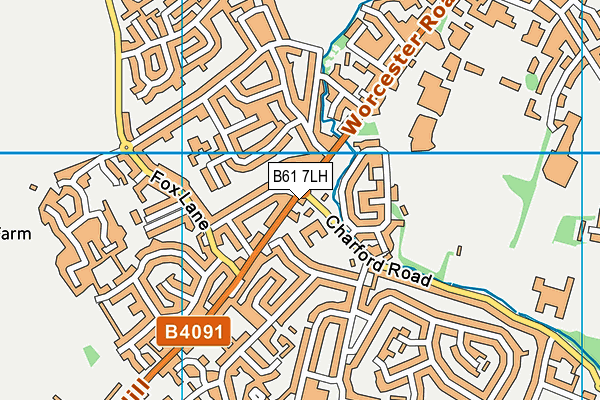 St Peter's Catholic First School map (B61 7LH) - OS VectorMap District (Ordnance Survey)
