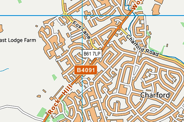 B61 7LP map - OS VectorMap District (Ordnance Survey)