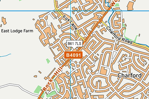 B61 7LS map - OS VectorMap District (Ordnance Survey)