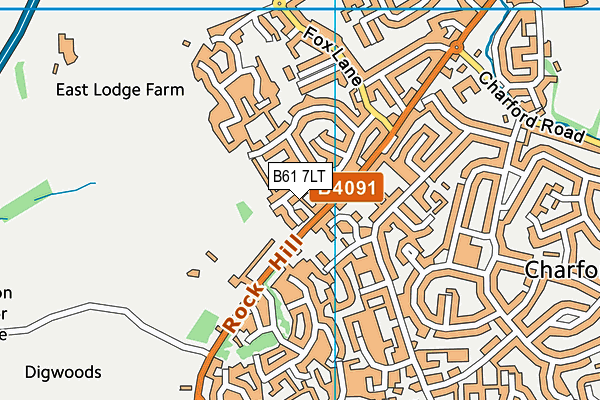 B61 7LT map - OS VectorMap District (Ordnance Survey)