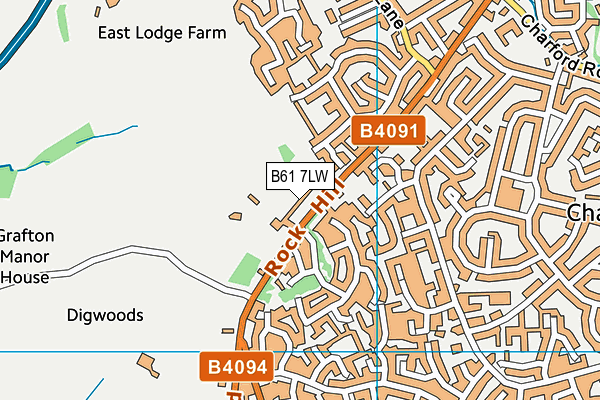 B61 7LW map - OS VectorMap District (Ordnance Survey)