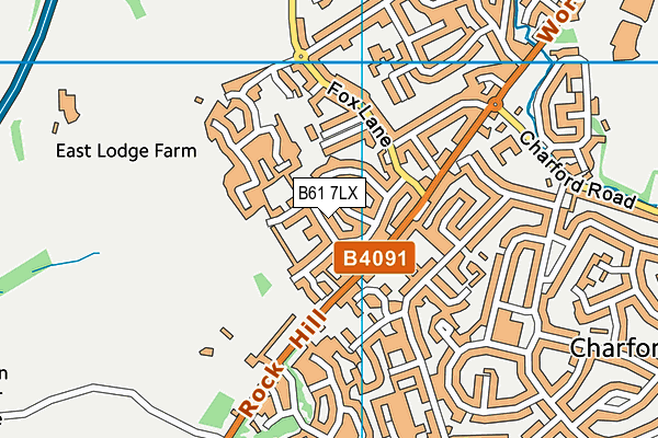 B61 7LX map - OS VectorMap District (Ordnance Survey)