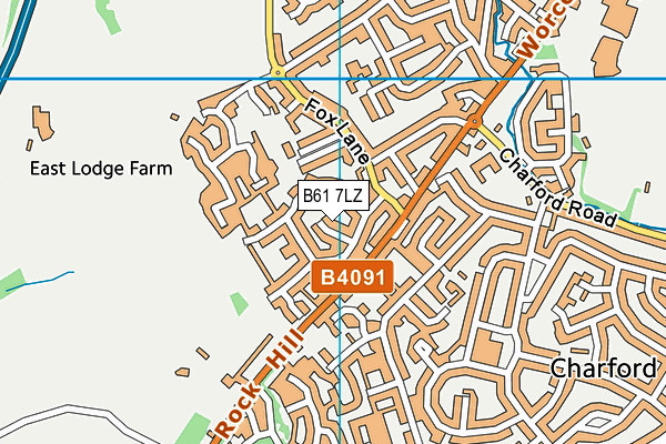 B61 7LZ map - OS VectorMap District (Ordnance Survey)