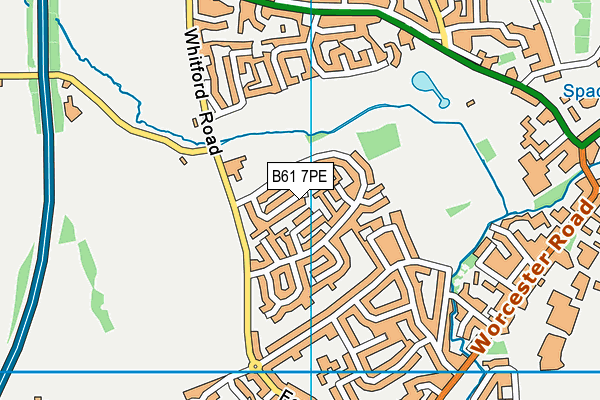 B61 7PE map - OS VectorMap District (Ordnance Survey)