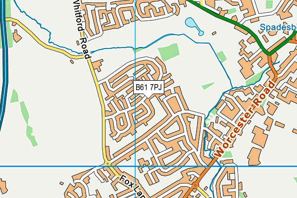 B61 7PJ map - OS VectorMap District (Ordnance Survey)