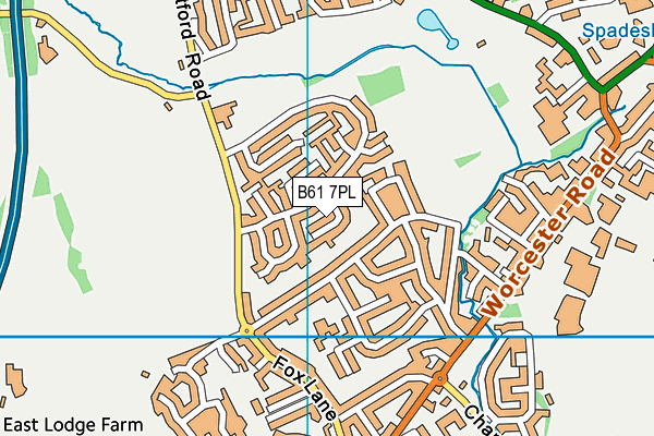 B61 7PL map - OS VectorMap District (Ordnance Survey)