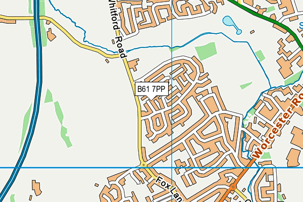 B61 7PP map - OS VectorMap District (Ordnance Survey)