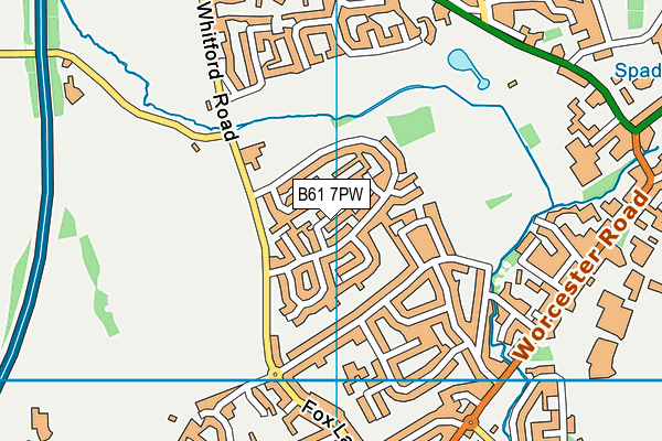 B61 7PW map - OS VectorMap District (Ordnance Survey)