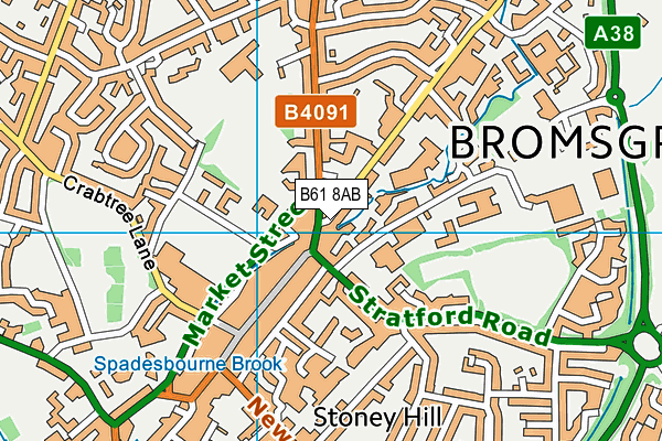 B61 8AB map - OS VectorMap District (Ordnance Survey)