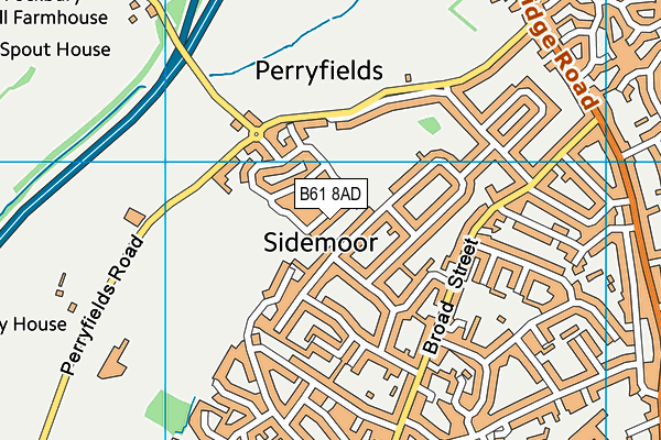 B61 8AD map - OS VectorMap District (Ordnance Survey)