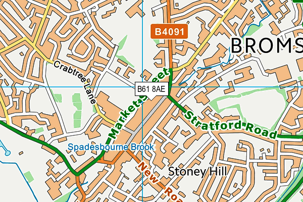 B61 8AE map - OS VectorMap District (Ordnance Survey)