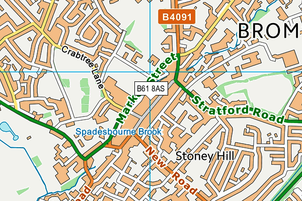 B61 8AS map - OS VectorMap District (Ordnance Survey)