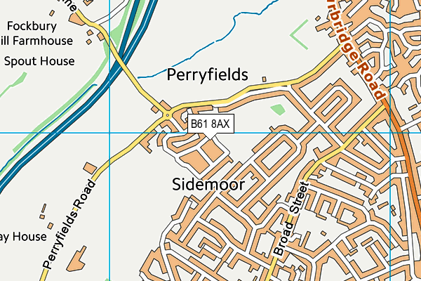 B61 8AX map - OS VectorMap District (Ordnance Survey)