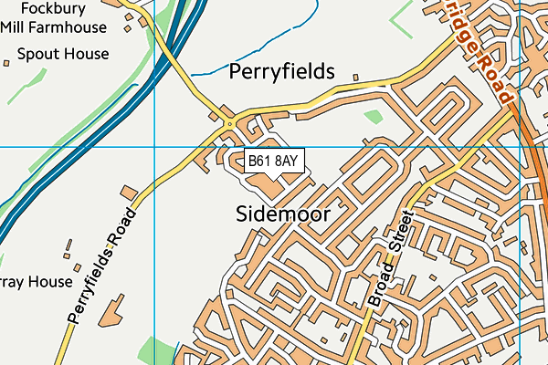 B61 8AY map - OS VectorMap District (Ordnance Survey)