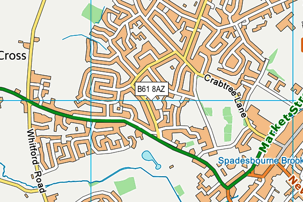 B61 8AZ map - OS VectorMap District (Ordnance Survey)