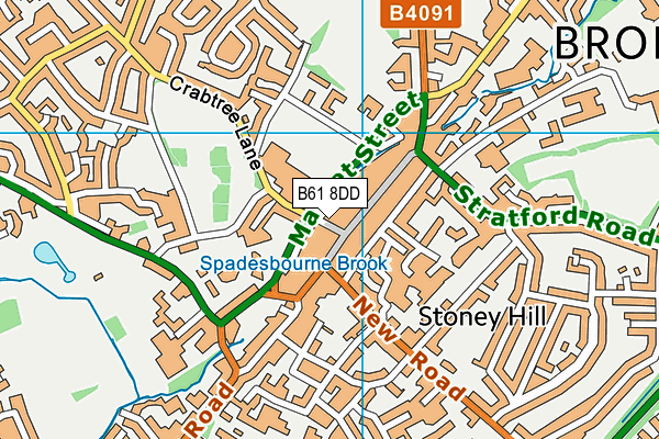 B61 8DD map - OS VectorMap District (Ordnance Survey)