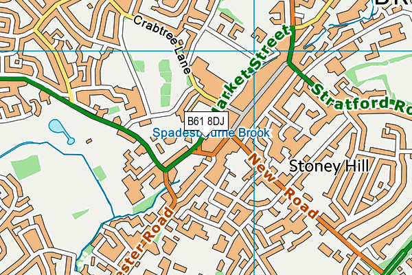 B61 8DJ map - OS VectorMap District (Ordnance Survey)