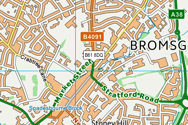 B61 8DQ map - OS VectorMap District (Ordnance Survey)