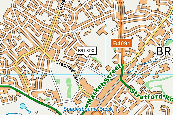 B61 8DX map - OS VectorMap District (Ordnance Survey)