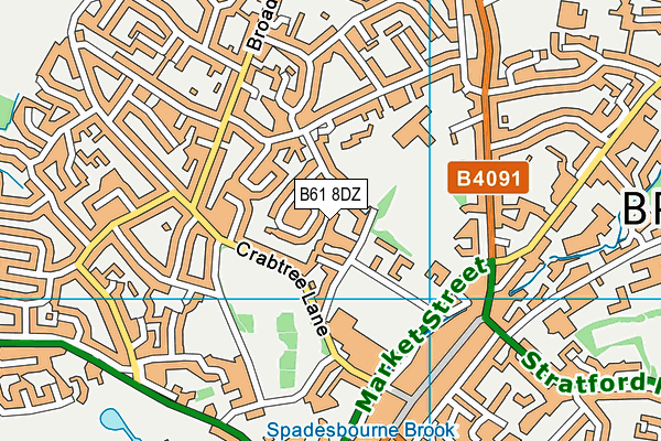 B61 8DZ map - OS VectorMap District (Ordnance Survey)