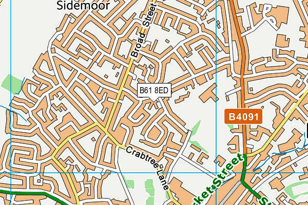 B61 8ED map - OS VectorMap District (Ordnance Survey)